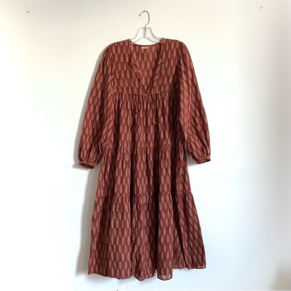 NWOT Matta NY Yamini Kat Rust Lozenge Midi Dress Size M (or S)